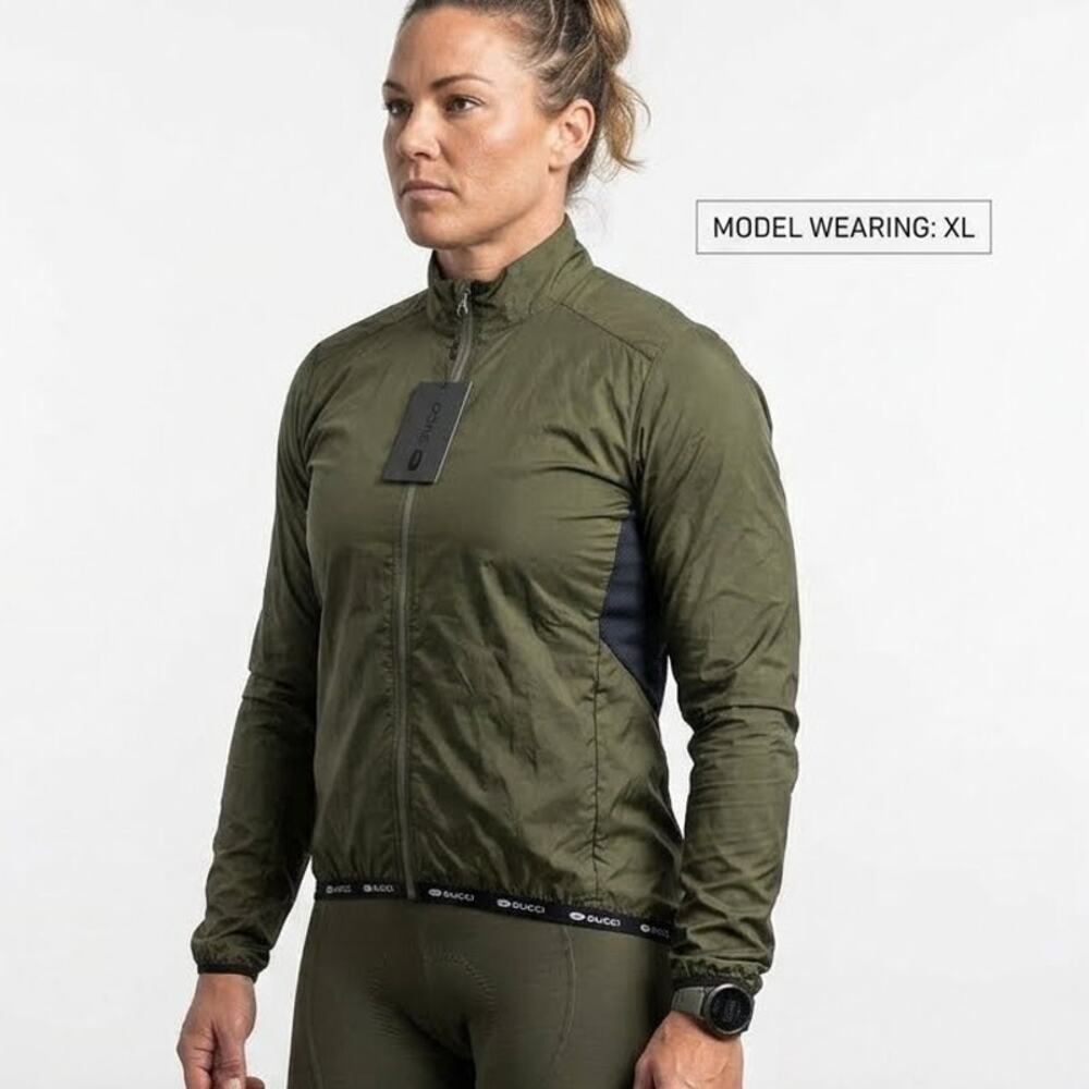 Sugoi Jacket Women's XL Stash Jacket Wind Water Resistant Green Cycling NEW